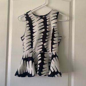 Black and White Top; Size XS